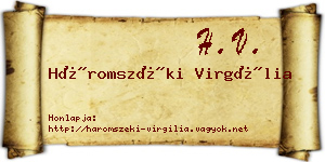 Háromszéki Virgília névjegykártya